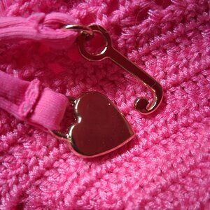 Juicy Couture Small Crochet String Bikini Pink Swimsuit New